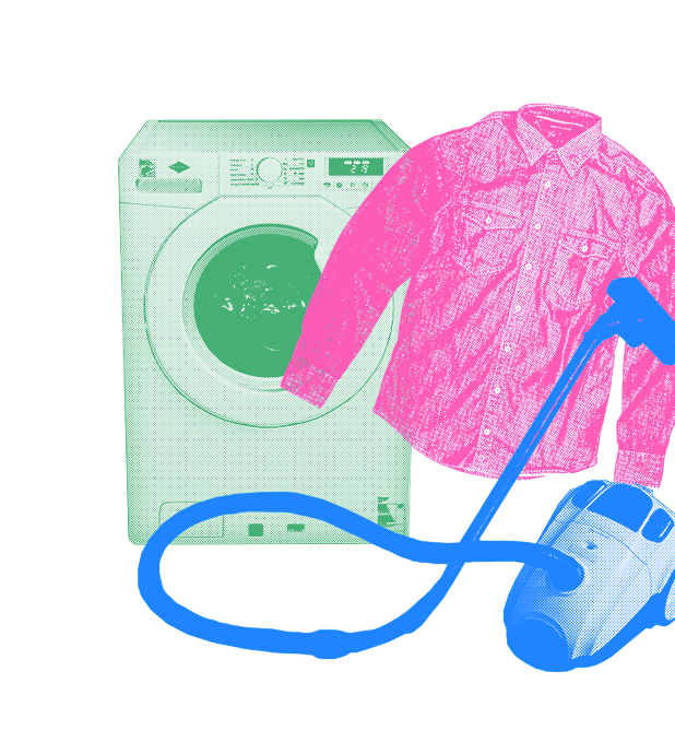 Illustratie van kleding en huishoudelijke spullen die gerepareerd kunnen worden